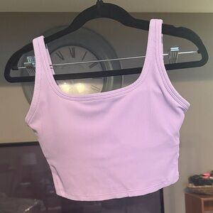 Amazon Light Lavender Ribbed Crop Tank